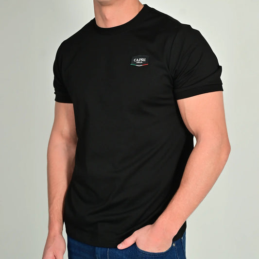 100% Cotton T Shirt - Black Patch