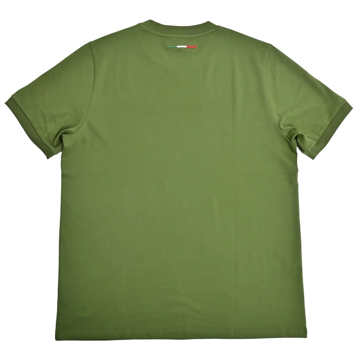 100% Cotton T Shirt - Embroidered Flag Khaki